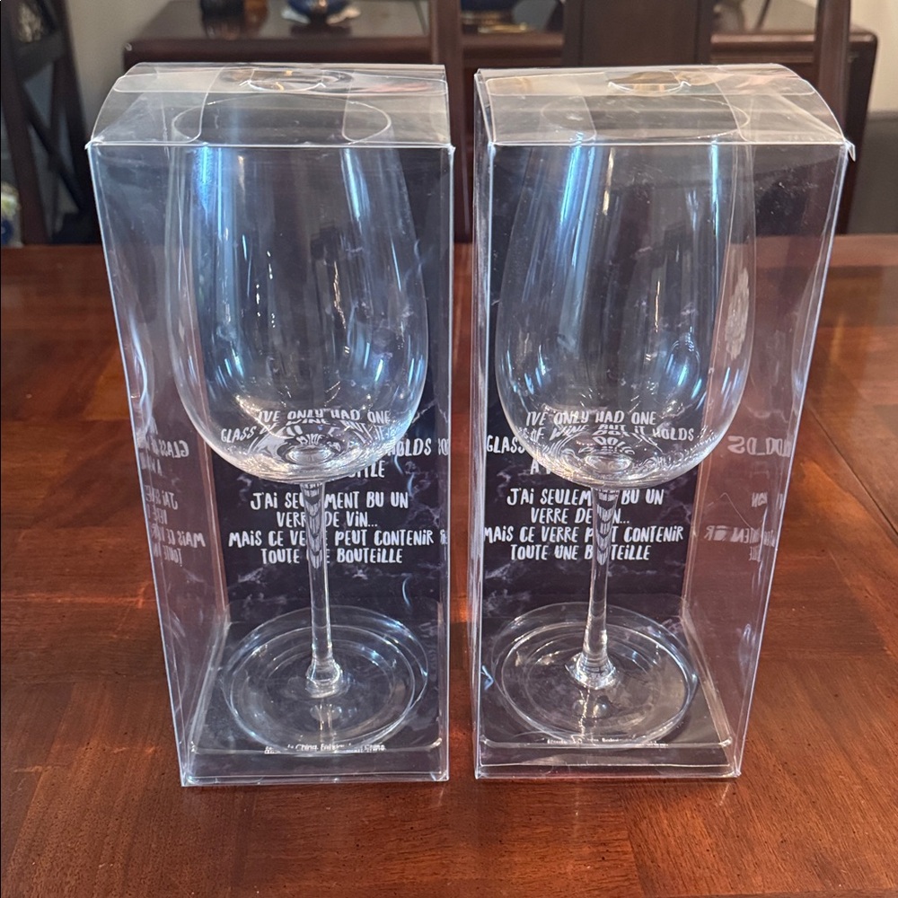 Giant Wine Glasses Holds 1 Bottle of Wine 10" tall New